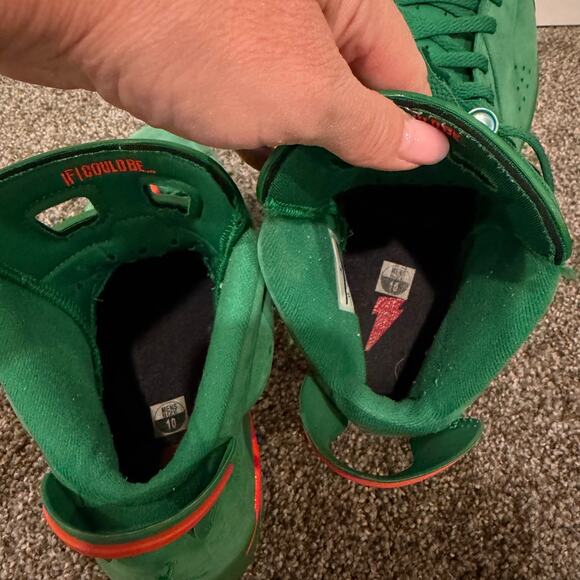 NIKE Men\'s Air Jordan 6 Retro NRG Green Suede Gatorade Shoes Size 10 main image 5